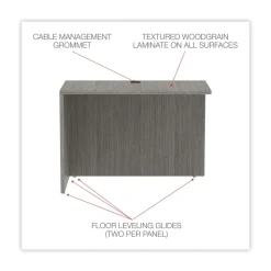 42 in. x 23.63 in. x 29.5 in. Valencia Series Reversible Return/Bridge Shell - Gray Office Furniture & Lighting