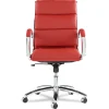 Hot Neratoli Series Mid-Back Swivel/tilt Chair, Red Soft Leather, Chrome Frame Office Furniture & Lighting