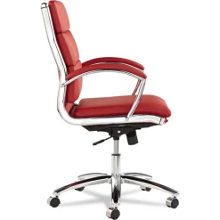 Hot Neratoli Series Mid-Back Swivel/tilt Chair, Red Soft Leather, Chrome Frame Office Furniture & Lighting