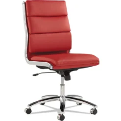 Hot Neratoli Series Mid-Back Swivel/tilt Chair, Red Soft Leather, Chrome Frame Office Furniture & Lighting