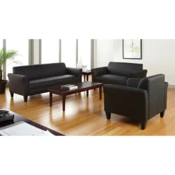 New ALERL22LS10B Reception Lounge Sofa Series 55.5 in. x 31.5 in. x 33.07 in. 2-Cushion Loveseat - Black Office Furniture & Lighting