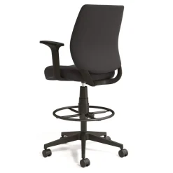 Outlet ALEWX4614 27.95 in. to 33.66 in. Seat Height Supports Up to 275 lbs. Fabric Wessex Drafting Stool - Black Office Furniture & Lighting