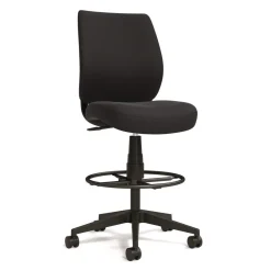Outlet ALEWX4614 27.95 in. to 33.66 in. Seat Height Supports Up to 275 lbs. Fabric Wessex Drafting Stool - Black Office Furniture & Lighting