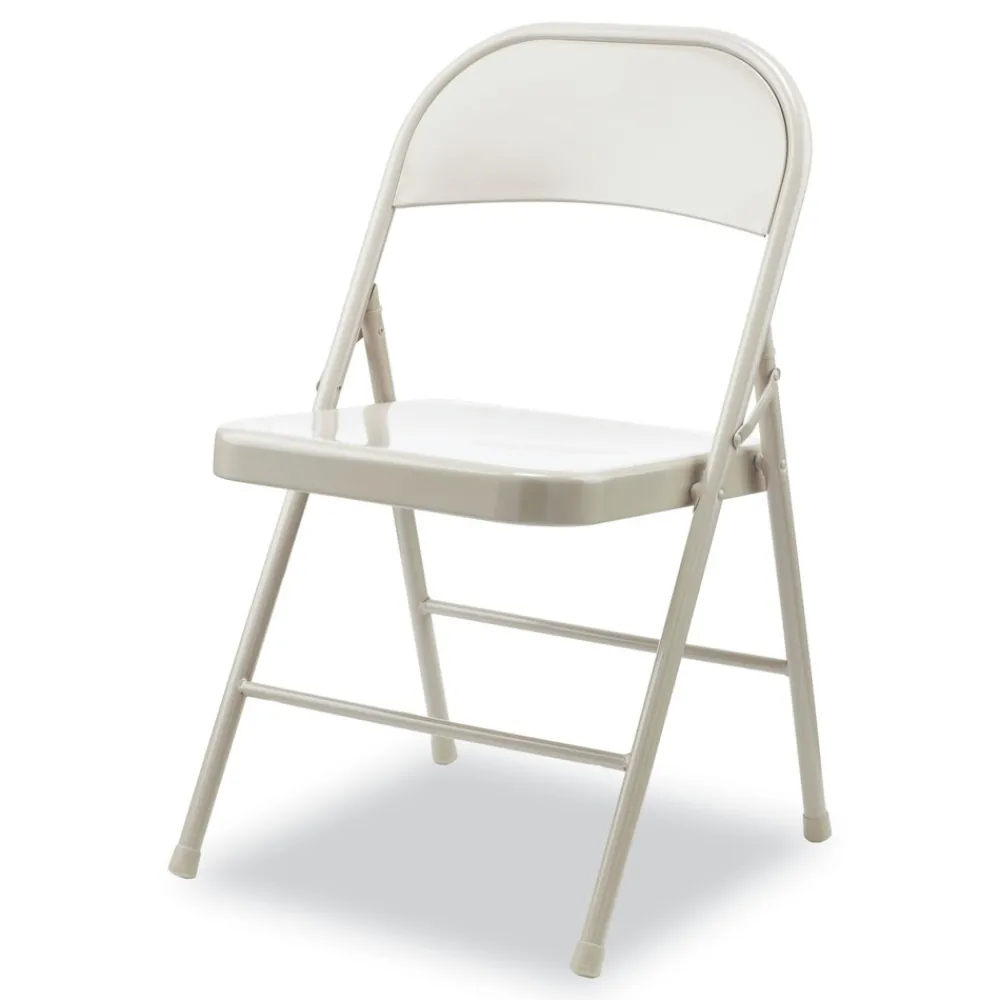 Hot Armless Steel Folding Chair Supports Up to 275 lbs. - Taupe (4/Carton) Office Furniture & Lighting