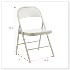 Hot Armless Steel Folding Chair Supports Up to 275 lbs. - Taupe (4/Carton) Office Furniture & Lighting