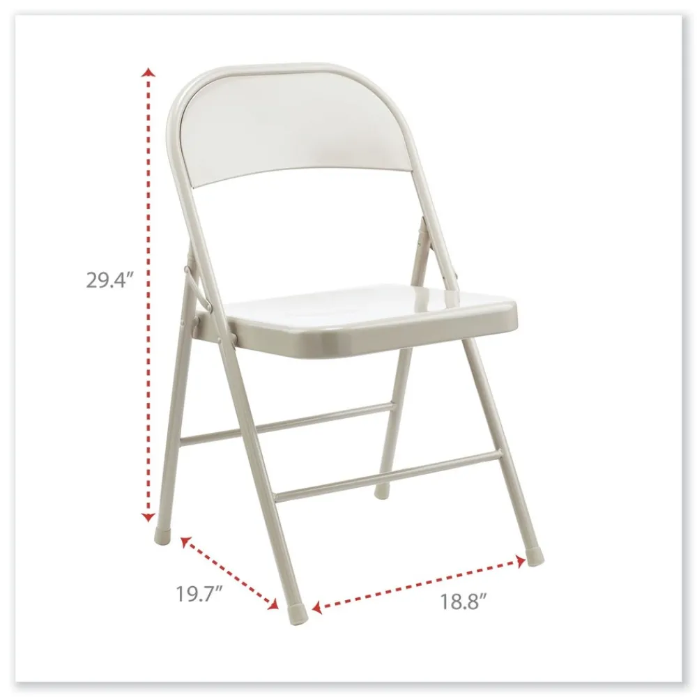 Hot Armless Steel Folding Chair Supports Up to 275 lbs. - Taupe (4/Carton) Office Furniture & Lighting