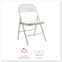 Hot Armless Steel Folding Chair Supports Up to 275 lbs. - Taupe (4/Carton) Office Furniture & Lighting