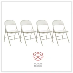 Hot Armless Steel Folding Chair Supports Up to 275 lbs. - Taupe (4/Carton) Office Furniture & Lighting