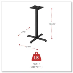 Hospitality Series 27.5 in. x 40.38 in. 300 lbs. Capacity Steel Single-Column Bases - Black Office Furniture & Lighting