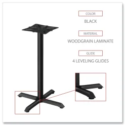 Hospitality Series 27.5 in. x 40.38 in. 300 lbs. Capacity Steel Single-Column Bases - Black Office Furniture & Lighting