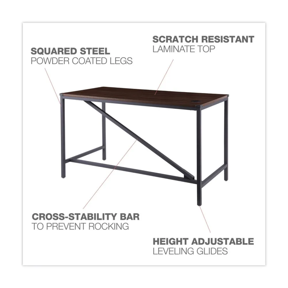 Sale Industrial Series 47.25 in. x 23.63 in. x 29.5 in. Table Desk - Modern Walnut Office Furniture & Lighting