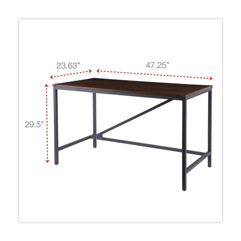 Sale Industrial Series 47.25 in. x 23.63 in. x 29.5 in. Table Desk - Modern Walnut Office Furniture & Lighting