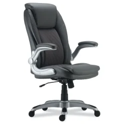 Sale Leithen Bonded Leather Midback Chair Supports Up to 275 lbs. - Gray/Silver Office Furniture & Lighting