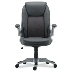 Sale Leithen Bonded Leather Midback Chair Supports Up to 275 lbs. - Gray/Silver Office Furniture & Lighting