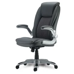 Sale Leithen Bonded Leather Midback Chair Supports Up to 275 lbs. - Gray/Silver Office Furniture & Lighting
