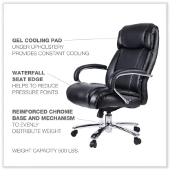 Hot Maxxis Series Big And Tall Leather Chair, Black/chrome Office Furniture & Lighting