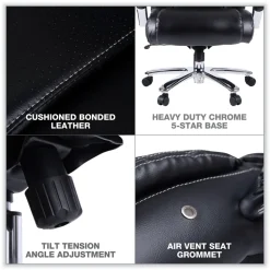 Hot Maxxis Series Big And Tall Leather Chair, Black/chrome Office Furniture & Lighting
