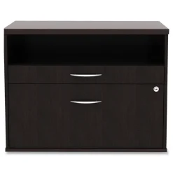 Clearance Open Office Desk Series 29.5 x 19.13 x 22.88 Legal/Letter Low File 2-Drawer Cabinet Credenza - Espresso Office Furniture & Lighting