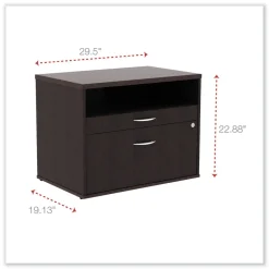 Clearance Open Office Desk Series 29.5 x 19.13 x 22.88 Legal/Letter Low File 2-Drawer Cabinet Credenza - Espresso Office Furniture & Lighting