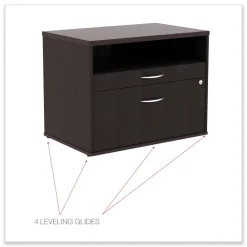Clearance Open Office Desk Series 29.5 x 19.13 x 22.88 Legal/Letter Low File 2-Drawer Cabinet Credenza - Espresso Office Furniture & Lighting