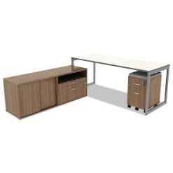 Best Open Office Desk Series 47.25 to 70.78w x 23.63d x 28.5h Adjustable O-Leg Desk Base - Silver Office Furniture & Lighting