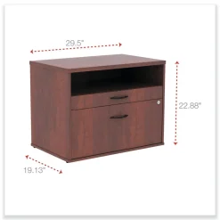 Online Open Office Desk Series 29.5 x 19.13 x 22.88 Legal/Letter Low File 2-Drawer Cabinet Credenza - Cherry Office Furniture & Lighting