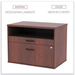 Online Open Office Desk Series 29.5 x 19.13 x 22.88 Legal/Letter Low File 2-Drawer Cabinet Credenza - Cherry Office Furniture & Lighting