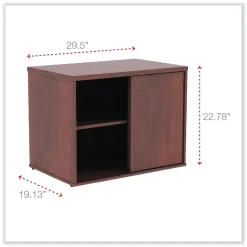 Discount Open Office Desk Series 29.5w x 19.13d x 22.78h Low Storage Cabinet Credenza - Medium Cherry Office Furniture & Lighting