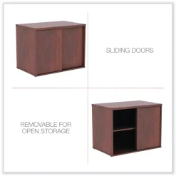 Discount Open Office Desk Series 29.5w x 19.13d x 22.78h Low Storage Cabinet Credenza - Medium Cherry Office Furniture & Lighting