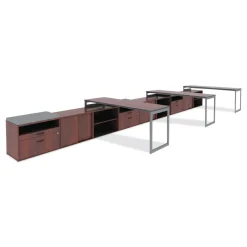 Discount Open Office Desk Series 29.5w x 19.13d x 22.78h Low Storage Cabinet Credenza - Medium Cherry Office Furniture & Lighting