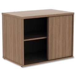 Open Office Desk Series 29.5w x 19.13d x 22.78h Low Storage Cabinet Credenza - Modern Walnut Office Furniture & Lighting
