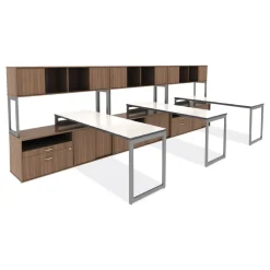 Open Office Desk Series 29.5w x 19.13d x 22.78h Low Storage Cabinet Credenza - Modern Walnut Office Furniture & Lighting