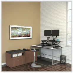 Open Office Desk Series 29.5w x 19.13d x 22.78h Low Storage Cabinet Credenza - Modern Walnut Office Furniture & Lighting