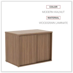 Open Office Desk Series 29.5w x 19.13d x 22.78h Low Storage Cabinet Credenza - Modern Walnut Office Furniture & Lighting