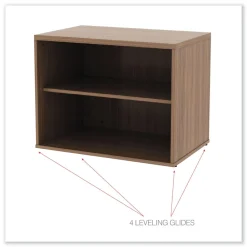 Open Office Desk Series 29.5w x 19.13d x 22.78h Low Storage Cabinet Credenza - Modern Walnut Office Furniture & Lighting
