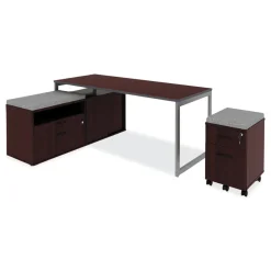 Sale Open Office Desk Series 29.5w x 19.13d x 22.78h Low Storage Cabinet Credenza - Mahogany Office Furniture & Lighting