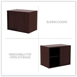 Sale Open Office Desk Series 29.5w x 19.13d x 22.78h Low Storage Cabinet Credenza - Mahogany Office Furniture & Lighting