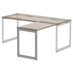 Clearance Open Office Series 23-3/8 in. x 28-1/2 in. Fully Adjustable O-Leg Return Base - Silver Office Furniture & Lighting