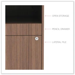 Clearance Open Office Series 29.5 in. x 19.13 in. x 22.88 in. 2-Drawer Low File Cabinet Credenza - Walnut Office Furniture & Lighting
