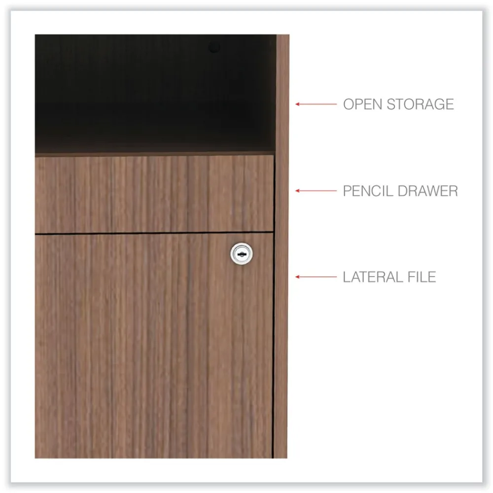 Clearance Open Office Series 29.5 in. x 19.13 in. x 22.88 in. 2-Drawer Low File Cabinet Credenza - Walnut Office Furniture & Lighting