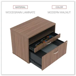 Clearance Open Office Series 29.5 in. x 19.13 in. x 22.88 in. 2-Drawer Low File Cabinet Credenza - Walnut Office Furniture & Lighting