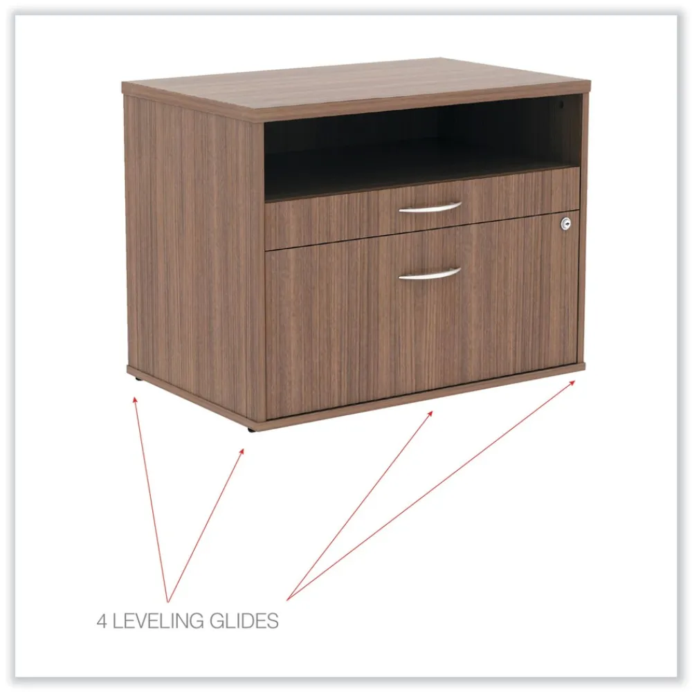 Clearance Open Office Series 29.5 in. x 19.13 in. x 22.88 in. 2-Drawer Low File Cabinet Credenza - Walnut Office Furniture & Lighting