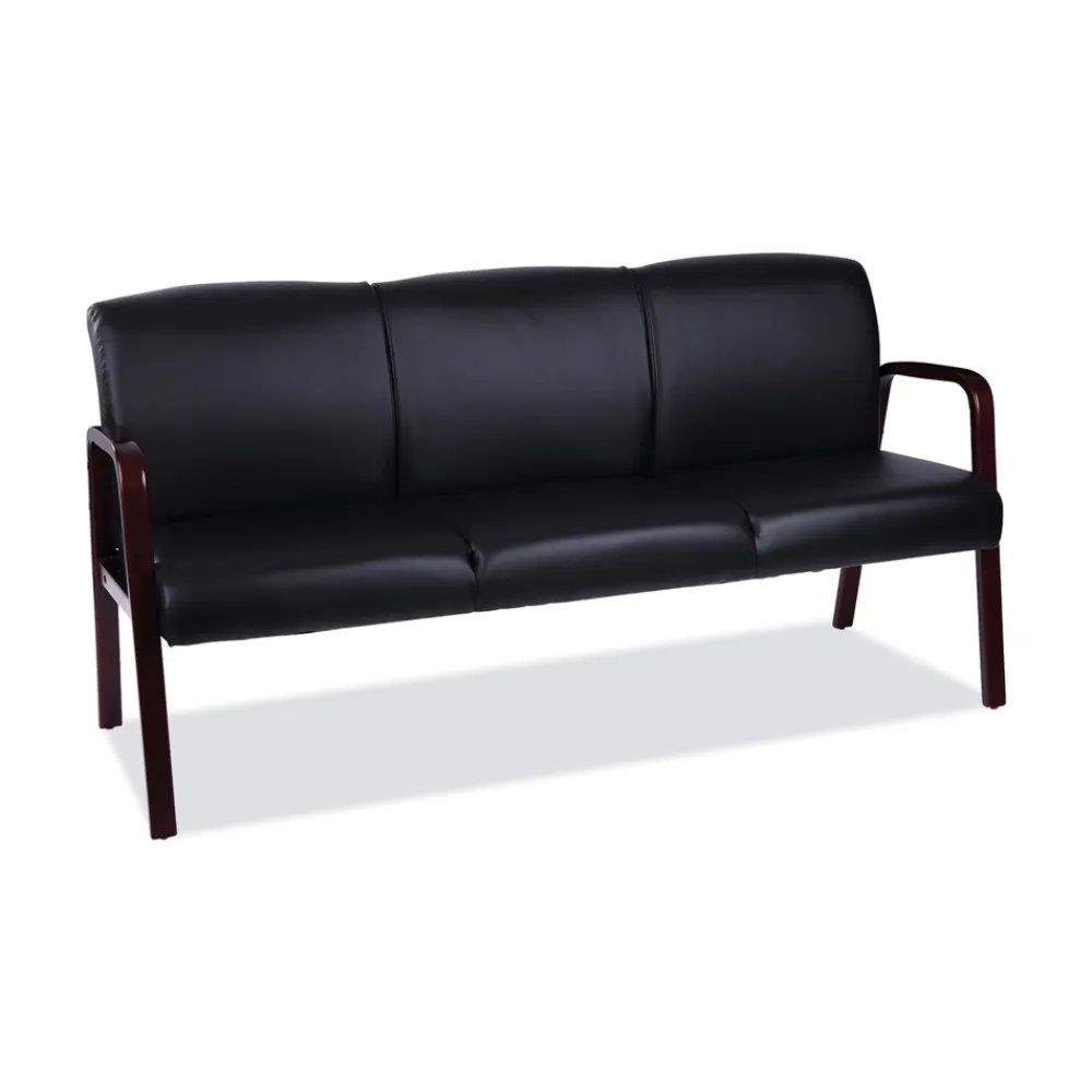 Online Reception Lounge WL Series 65.13 in. x 26.13 in. x 33 in. 3-Seat Sofa - Black Office Furniture & Lighting