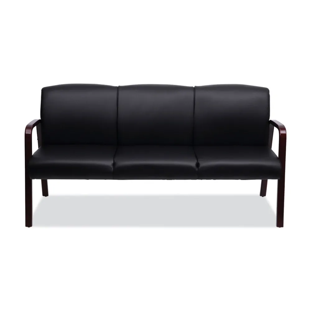 Online Reception Lounge WL Series 65.13 in. x 26.13 in. x 33 in. 3-Seat Sofa - Black Office Furniture & Lighting