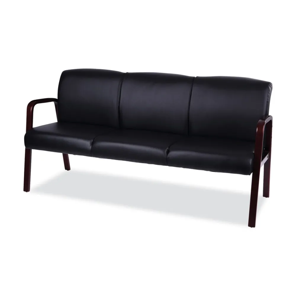 Online Reception Lounge WL Series 65.13 in. x 26.13 in. x 33 in. 3-Seat Sofa - Black Office Furniture & Lighting