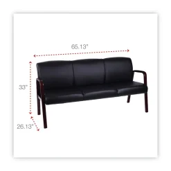Online Reception Lounge WL Series 65.13 in. x 26.13 in. x 33 in. 3-Seat Sofa - Black Office Furniture & Lighting