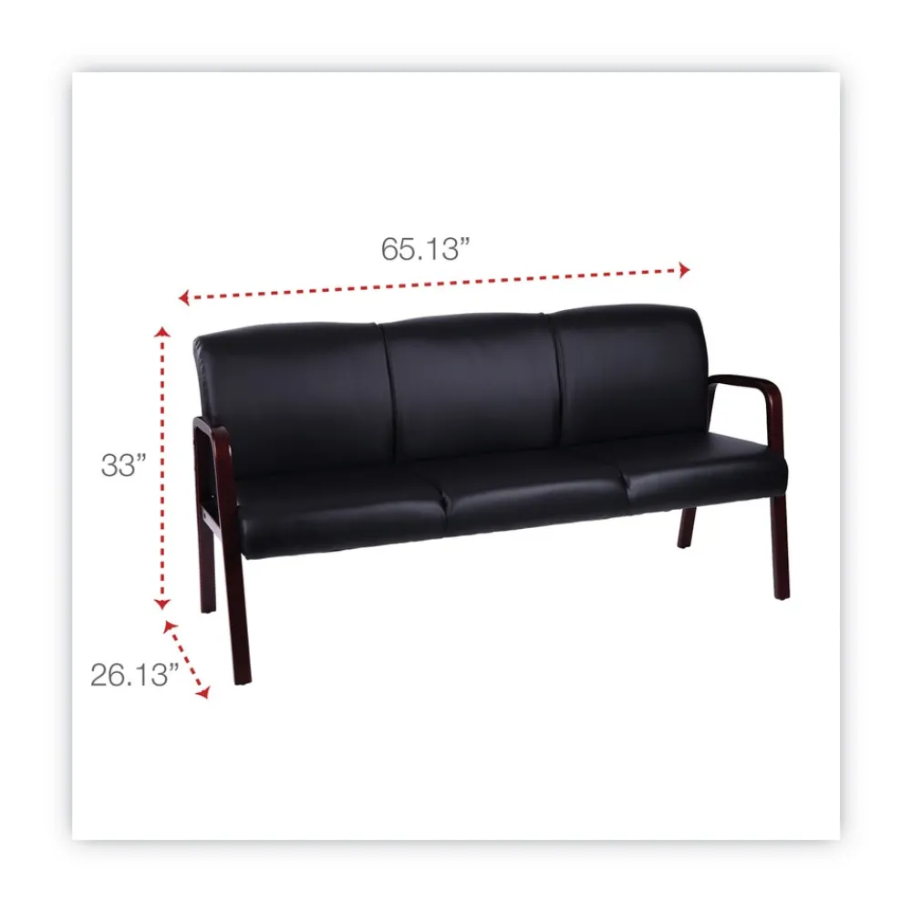 Online Reception Lounge WL Series 65.13 in. x 26.13 in. x 33 in. 3-Seat Sofa - Black Office Furniture & Lighting