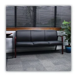 Online Reception Lounge WL Series 65.13 in. x 26.13 in. x 33 in. 3-Seat Sofa - Black Office Furniture & Lighting