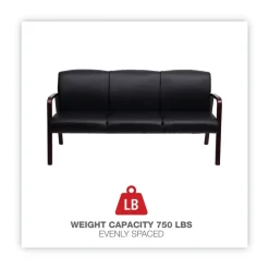 Online Reception Lounge WL Series 65.13 in. x 26.13 in. x 33 in. 3-Seat Sofa - Black Office Furniture & Lighting