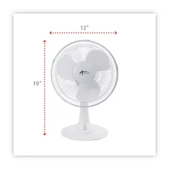 Outlet 3-Speed 12 in. Plastic Oscillating Desk Fan - White Fans